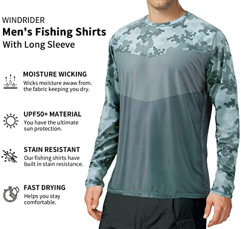 StunShow Fishing Shirt za muškarce Dugi rukav za zaštitu od sunca UPF 50+ moisture Wicking T-Shirts