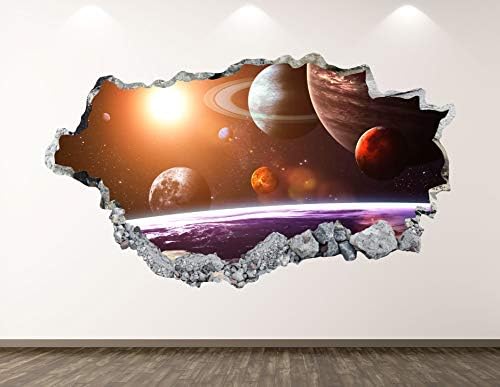 Zapadna planinska galaksija svemirska zidna dekol Umjetnički dekor 3D razbijena dječja univerzumske naljepnice Mural HOUNDY poklon