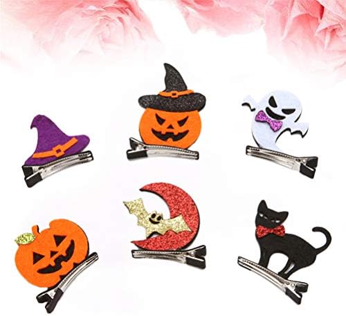 Abaodam6pcs Halloween Kids Clip Cartoon Bat Cat Pumpkin Ghost frishpen Barrettes Pribor za kostu za kostimu Foto djeca