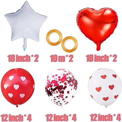 Valentinovo ljubavni heart balloni ukrasi komplet u obliku srca šareni konfeti baloni za lateks za zabavu za valentinsku zabavu Ukrasi
