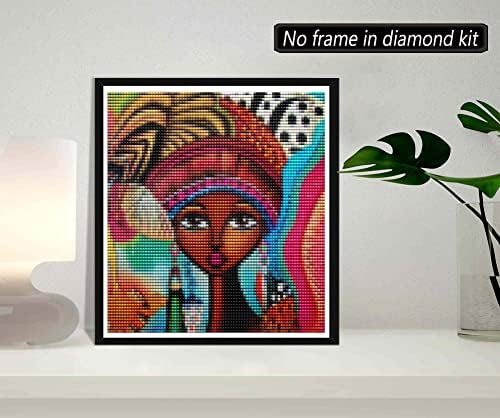 Skryuie DIY 5D Dijamantna slika po brojevima setovi afričke žene, Dijamant Art African American Crystal Vez Cross Stitch Art Craft