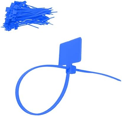 CRAPYT BLUE NYLON kabel Zip veze sa ležaljom 100 kom 6 inča zabilježene jačne kabelske oznake markera za samo-zaključavanje ured / škola / Početna Zatvorenje / vanjsko podsjećanje u boji svijetle jake plastične žice