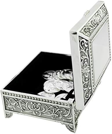 Las Arras Matrimoniales | Vjenčani tokeni | Kovanice u jedinstvu | Prekrasna ukrasna kutija u srebrnom tonu | Tradicionalna španska katolička tradicija za vjenčanje | Sadrži 13 kovanica sa srebrnim tonom