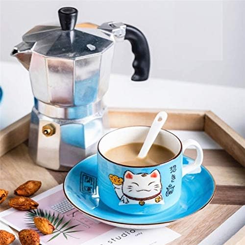 Jelo sa 5 boja Handcraft Lucky Cat Maneki Neko keramičke čajne čajne čajne čajne šolje za posuđe 3pcs