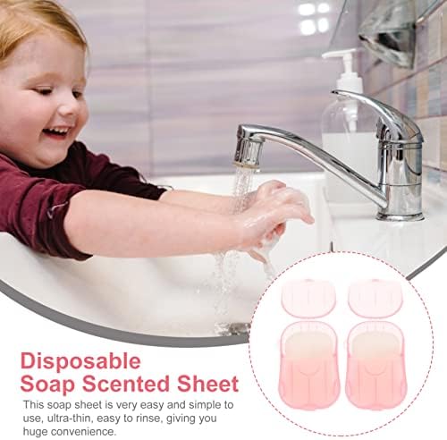 Doitool 2boxessHeets papir sapuni papira za pranje za pranje putne kupelj na otvorenom za jednokratnu upotrebu za kampiranje ružičaste
