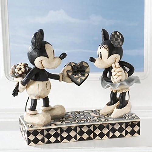 Disney Tradicije Jim Shore Crno-bijelo Mickey i Minnie Mouse Stone smola figurice, 6