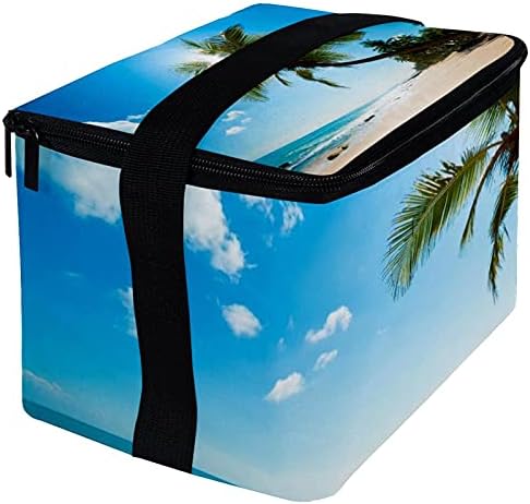 Ljetna torba za ručak na tropskoj plaži, velika torba za ručak za višekratnu upotrebu, pogodna za kancelarijske školske Pikničke plaže, prenosiva hladnjača za ručak sa podesivim naramenicama za ručak za muškarce i žene,
