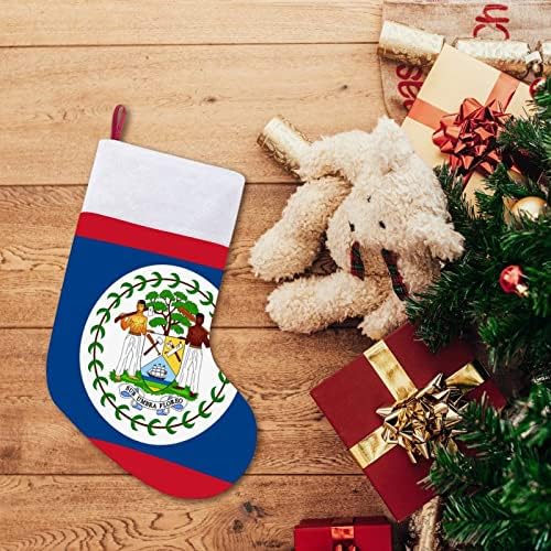 Belize Flag Crveni božićni praznici Čarape Početna Dragocjene za Xmas Tree Kamin Viseće čarape
