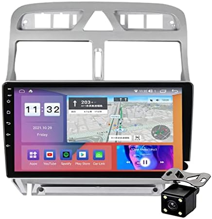 Fbkphss Auto Radio Navi za Peugeot 307 2004-2013, Android 11.0 9 inčni IPS ekran osetljiv na dodir multimedijalni video plejer NBT sistem podržava Carplay Android Auto Bluetooth DAB+ WiFi TPMS, M300s
