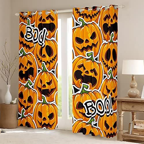 Erosebridal Orange Blackkin Cartuone Cartuon Cartuoon Curtains & Drapes Halloween Teme zavjese 104WX96L za dječje dječake Djevojke