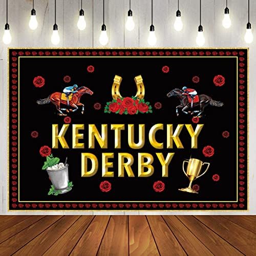 Kentucky Derby Horse Backdrop za fotografiju utrke konja pozadina Banner 5x3ft Run za Rose Decor Kentucky Derby party dekoracije za domaću zabavu