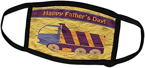 3drose Beverly Turner Fathers Day dizajn-Kiper kamion, Sretan Dan očeva, zgužvani efekti, ljubičaste, žute maske za lice