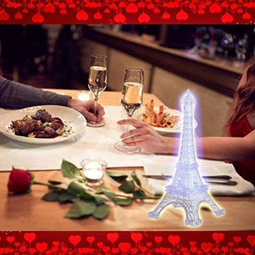 Beaupretty LED Light up Eiffelov toranj promjena boje noćno svjetlo torta Toppers Božić Home Tabela centralni ukrasi dekoracije