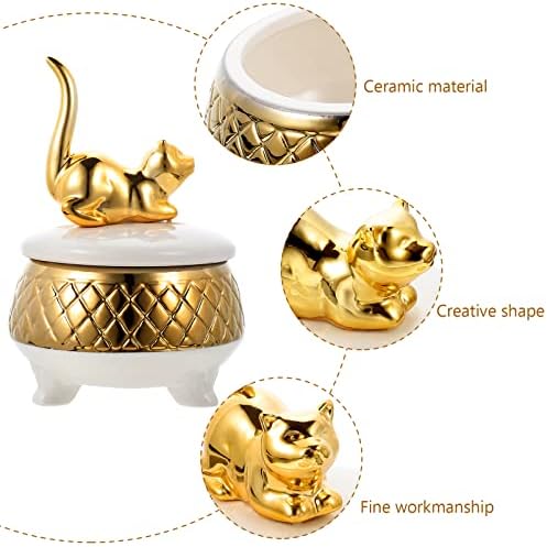 Zerdeko Jeweldry štand Vintage Dekor Keramički nakit Case Cat Trinket Držač prstena spremnik za kontejner za vjenčanje Rođendan Trinket