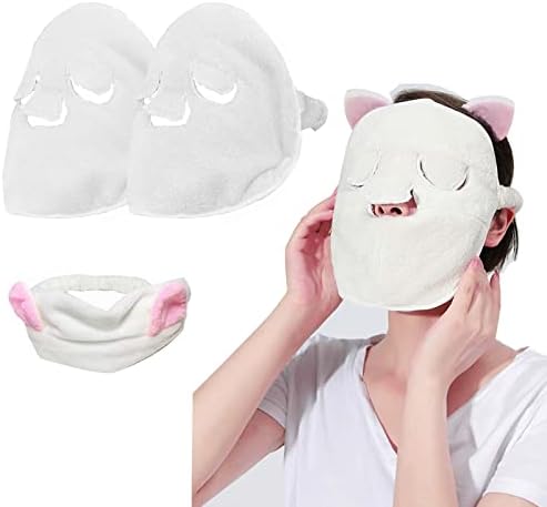 2 paketa višekratna topla hladna maska za peškire za njegu kože, maske za lice kompleti za lice na pari za žene djevojke Estetičarke