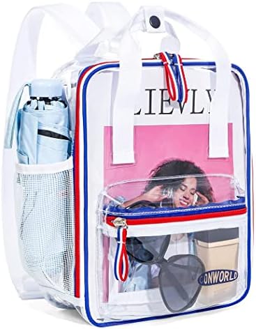 Conworld Clear Mini ruksak stadion odobren, mali jasno ruksak stadion odobren za žene Girl Men, vodootporan transparentan ruksak za rad & amp;Sport& koncerti