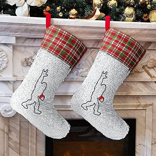 Bigfoot Holding Heart Forckin Božićni čarapa sjajni zid viseći ukras ukras za Xmas Tree Holiday Party