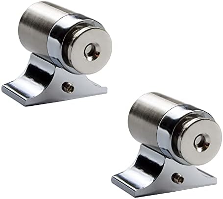 LTLGHY 2 pakovanje magnetnih vrata, čep od nehrđajućeg čelika u brušenom niklu, magnetni nosač vrata za zidni ili podni nosač sa vijcima