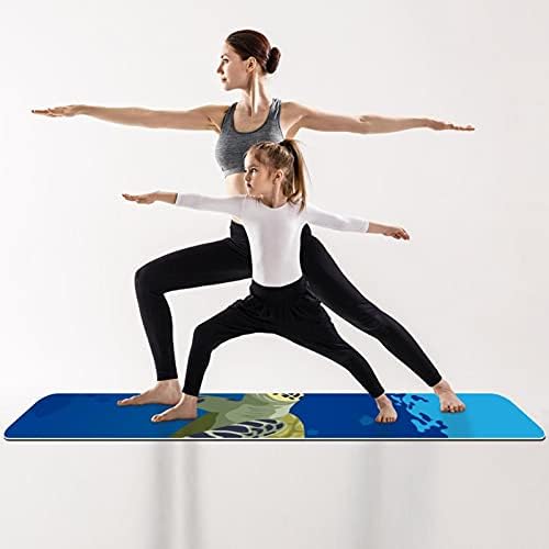 6mm ekstra debela prostirka za jogu, kornjače na moru Print ekološki prihvatljivi TPE prostirke za vježbanje Pilates Mat sa za jogu, trening, osnovnu kondiciju i vježbe na podu, muškarci & žene