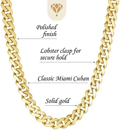 Diamond Deal Mens Hollow 14k žuto ili Bijelo zlato 6,5 mm sjajna šuplja Majami kubanska lančana ogrlica za muškarce za privjeske ili mušku narukvicu sa kopčom od jastoga