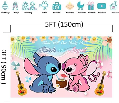 Wenqiang Stitch i Angel Spol otkrivaju pozadinu za Baby Shower ljetne Tropske havajske dekoracije za zabave na plaži zalihe Banner 5x3ft