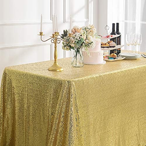 Pufogu 50 x50 Zlatni stolnjak sa šljokicama kvadratni sjajni zlatni stolnjaci za rođendanske svadbene svadbene dekoracije za tuširanje beba