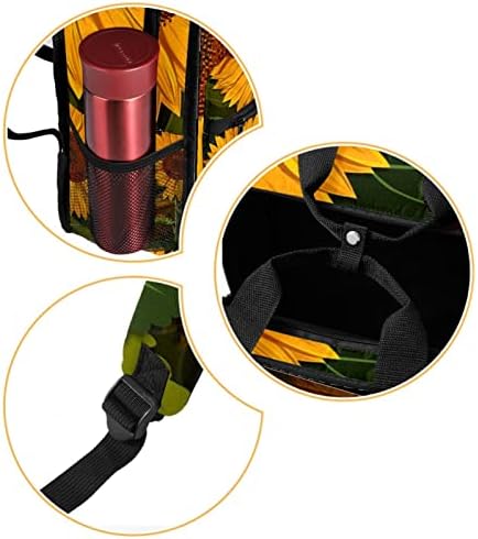 Tbouobt putni ruksak lagani laptop casual ruksak za žene muškarci, jesenji crtani suncokret