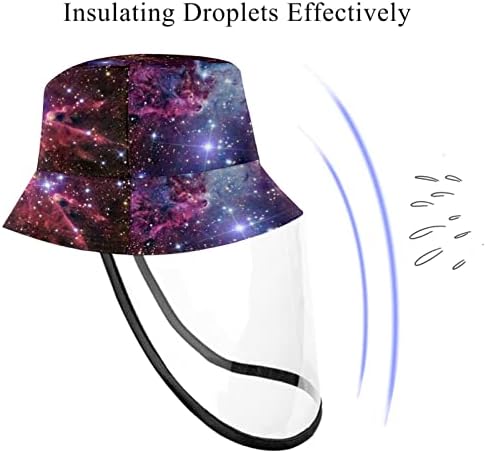 Zaštitni šešir za odrasle sa štitnikom za lice, ribarski šešir protiv sunčeve kape, svemir nebula galaksijski prostor