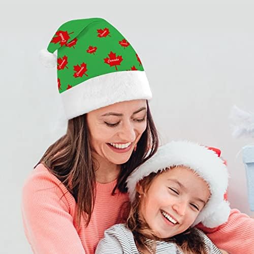 Vatromet Kanada javorov list Funny Božić šešir Santa Claus kape kratki pliš sa bijelim manžetama za Božić Holiday Party ukras zalihe