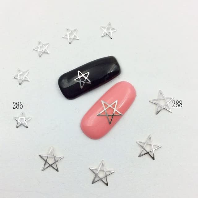 1000kom Srebrna Umjetnost noktiju metalna kriška zvijezda okruglo srce 3D Savjeti Decor Rhinestones perle sjajni sjajni šarm pribor za manikuru -