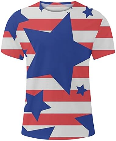 LCEPCY MENS Cool American Flag majice Casual Crew Crct Majice kratkih rukava 2023 ljetna vježba Atletska majica