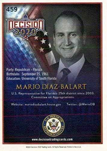 Odluka od 2020. # 459 Mario Diaz-Balart trgovačka kartica