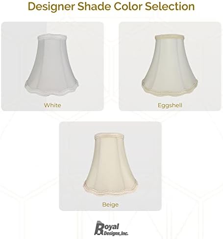 Royal Designs, Inc. Scaloped Bell Dizajnerska lampa, okrugli isječak Finter, DSO-83RC-8Wh-2, 4 x 8 x 7,25, bijeli, set od 2