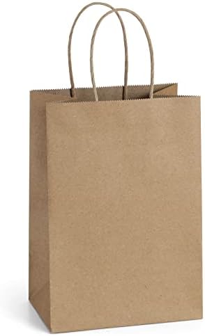 BagDream male papirne poklon kese 50kom 5.25x3. 75x8 inča Kraft papirne kese Party Favor torbe torbe za kupovinu Kraft torbe poklon torbe od bijelog papira sa ručkama na veliko