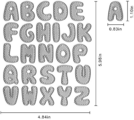Metal isprekidana linija 26 Abeceda Rezanje, pravopisni slovi za rezanje karata za izradu šablona Embossing Alat Scrapbooking Diy