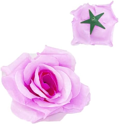 Topixdeals svilena krema roze ruže glava cvijeća, Vještačko cvijeće glave za vjenčanje cvijeće dodatna oprema čine mladenke za kosu