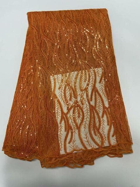 Amibric francuski til čipkasta tkanina Afrička čipkasta tkanina sa žutim šljokicama čipkasta tkanina za nigerijske čipkaste tkanine - čipkaste tkanine za svadbene šivaće materijale tkanina Nigerijska čipkasta tkanina po dvorištu