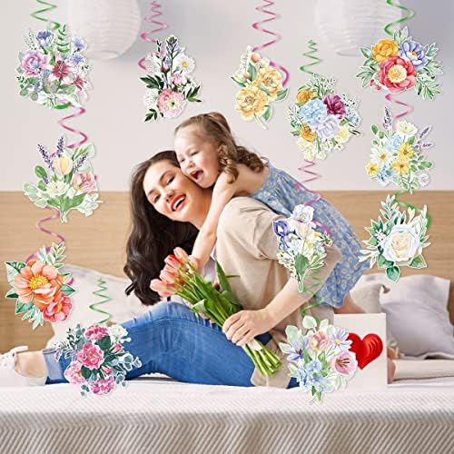 30 kom cvijeće viseće dekoracije, Spring Floral Party viseći stropni zidni dekor za žene djevojke Rođendanska zabava Baby Shower vjenčane potrepštine za zid u spavaćoj sobi