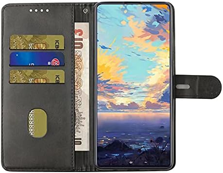 GYHOYA kompatibilan sa Samsung Galaxy S23 futrolom za novčanik, Galaxy S23 kožna Flip Folio futrola sa držačima kartica stalak magnetna karakteristika otporna na udarce za Samsung Galaxy S23 mat crna