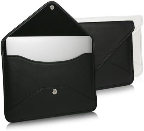 Case Boxwave za Lenovo C330 Convertibilno 2-u-1 Chromebook - Elite kožna glasnik torbica, sintetička kožna poklopac koverte za kovertu - Jet crna