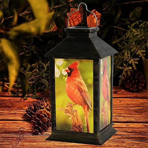 KYAYE viseća solarna lampa PVC vanjska vodootporna LED lampa Retro stil crvena lampa za ptice, Vrtna vjenčana porodična dekoracija