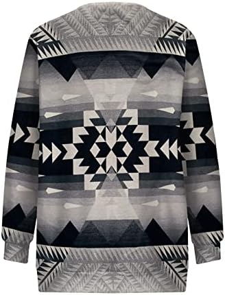 Ženska povremena polovina patelica up košulje zapadnog azteka etničko stil geometrija ispis pulover vrhovi labavo lagana bluza