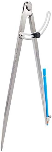 ZLKSKER 12-inčni profesionalni kompas za obradu drveta sa držačem olovke za stolare, krilni razdjelnik koji se može zaključati, kožni radni kompas, kompas za izradu geometrije