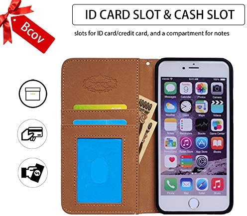 Bcov iPhone 13 Mini futrola, Elephant porodična koža preklopna futrola za telefon poklopac novčanika sa držačem za kartice nosač za