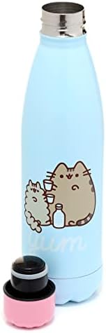 PucketAtor za višekratnu licencu Pusheen The Cat Foodie izolirana boca za vruću i hladnu piću, propusna termalna putna tikvica, 500ml, nehrđajući čelik dvostruki zid, BPA besplatni PVC, visina 26cm
