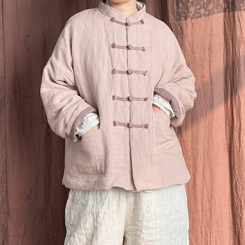Sunrise Rasvjeta kineski stil posteljina podstavljena jakna Ženske vintage Tradicionalna odjeća Tang odijelo jesen zimska odjeća