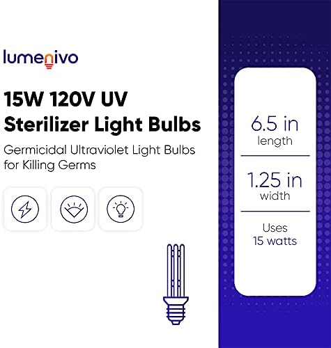 15W 120V UVC germicidna sijalica-dezinfekciona UVC sijalica za dezinfekciju E26 baza-sterilizator ultraljubičasto svjetlo za ubijanje