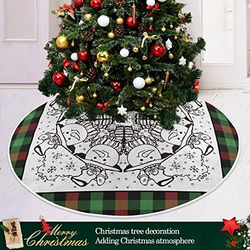 Oarencol Božićni snjegović vijenac Buffalo božićna suknja od 36 inča snježne crne zelene crne plaćene snježne ptice Xmas Holiday Party