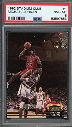 Michael Jordan 1992 Stadium Club Košarkaška kartica # 1 Ocjenjina PSA 8