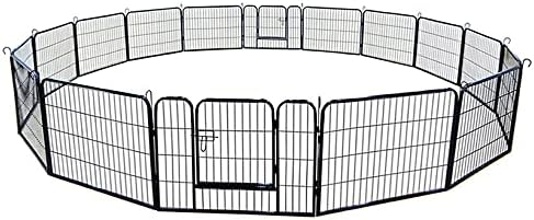 ZGHONG PLAYPE PLAYPEN, PLAYPEN PLAYPEN, PLAYPEN, 16 panela 24 Visina pasa ograda na otvorenom, sklopiva barijera sa vratima, za pse, mačke ili male životinje, crne